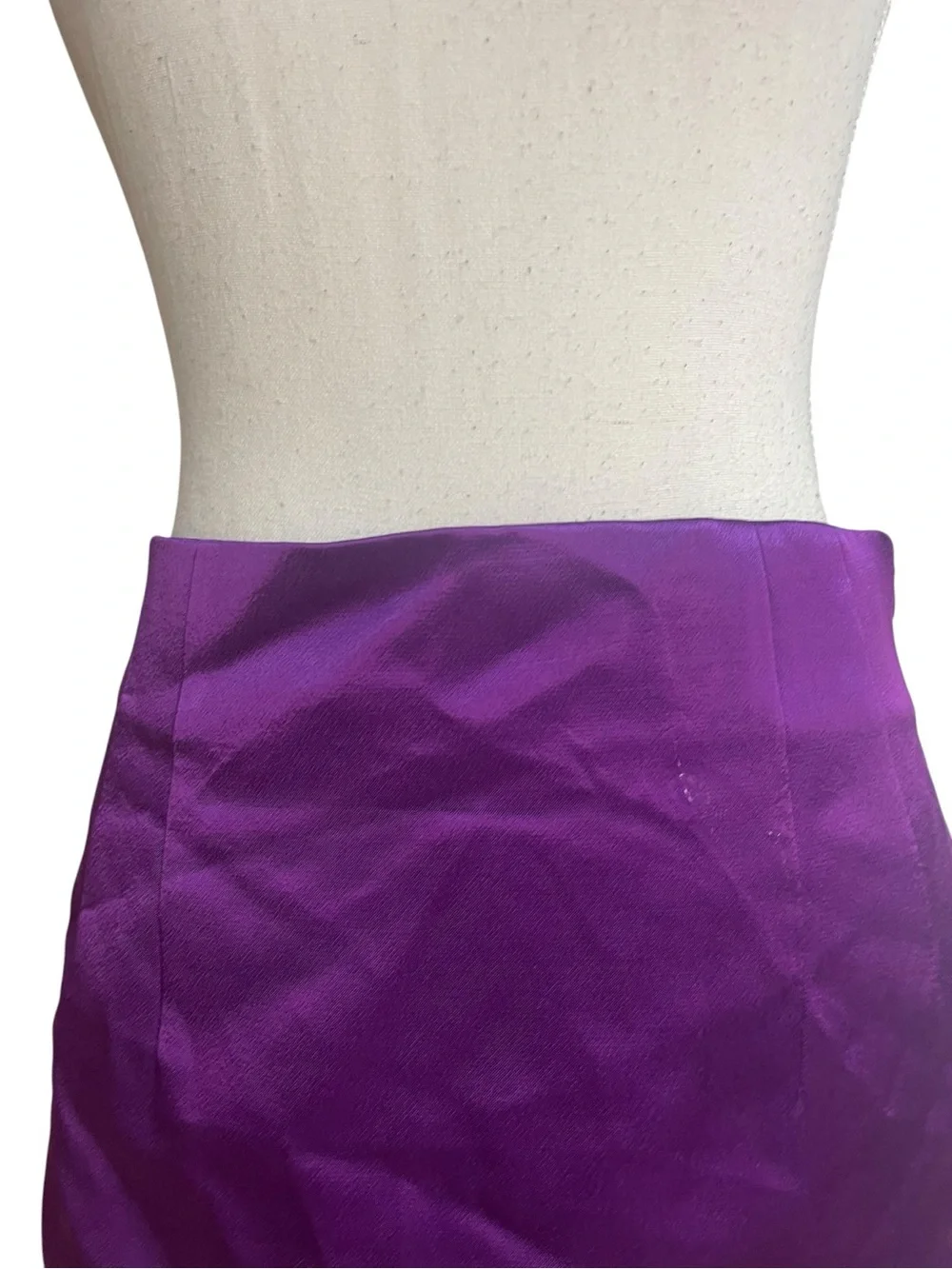 Zara Satin Effect Hi-Rise Mini Skirt Purple